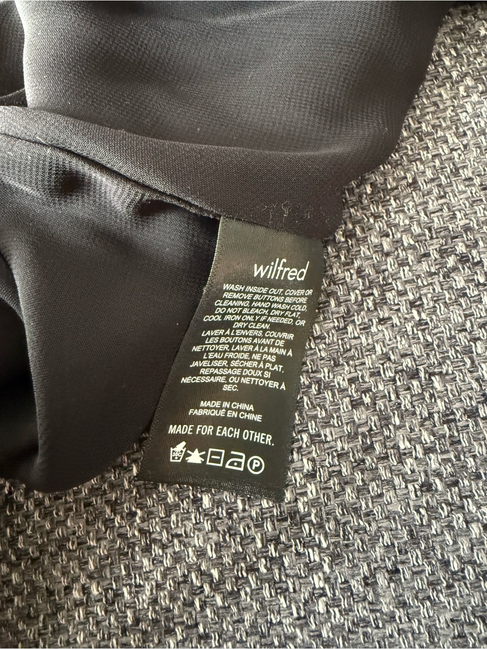 Aritzia Wilfred Black V neck Button Front Midi Dress - Picture 5 of 7